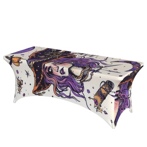 BWWHCCTI Tischdecke mit Aufdruck "Magic Witch Witchcraft", böhmische Zeichnung, 1,8 m, elastische Kanten, waschbare Tischdecke für Hochzeiten, Messen, Partys, Küche, Essen und Bankette BWWHCCTI Tischdecke mit Aufdruck "Magic Witch Witchcraft", böhmische Zeichnung, 1,8 m, elastische Kanten, waschbare Tischdecke für Hochzeiten, Messen, Partys, Küche, Essen und Bankette von BWWHCCTI