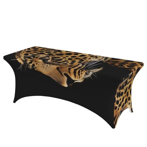 BWWHCCTI Tischdecke mit Leopardenmuster, bedruckt, elastische Kanten, waschbare Tischdecke für Hochzeiten, Messen, Partys, Küche, Esszimmer und Bankette BWWHCCTI Tischdecke mit Leopardenmuster, bedruckt, elastische Kanten, waschbare Tischdecke für Hochzeiten, Messen, Partys, Küche, Esszimmer und Bankette von BWWHCCTI