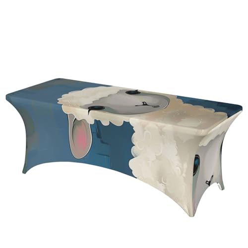 BWWHCCTI Tischdecke mit Schafkunstdruck, elastische Kanten, waschbare Tischdecke für Hochzeiten, Messen, Partys, Küche, Esszimmer und Bankette BWWHCCTI Tischdecke mit Schafkunstdruck, elastische Kanten, waschbare Tischdecke für Hochzeiten, Messen, Partys, Küche, Esszimmer und Bankette von BWWHCCTI