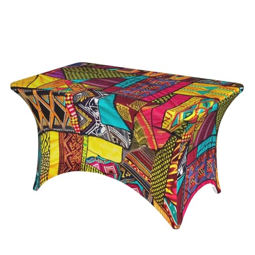 BWWHCCTI Tischdecke mit afrikanischem Patchwork-Druck, bedruckt, elastische Kanten, waschbare Tischdecke für Hochzeiten, Messen, Partys, Küche, Esszimmer und Bankette BWWHCCTI Tischdecke mit afrikanischem Patchwork-Druck, bedruckt, elastische Kanten, waschbare Tischdecke für Hochzeiten, Messen, Partys, Küche, Esszimmer und Bankette von BWWHCCTI