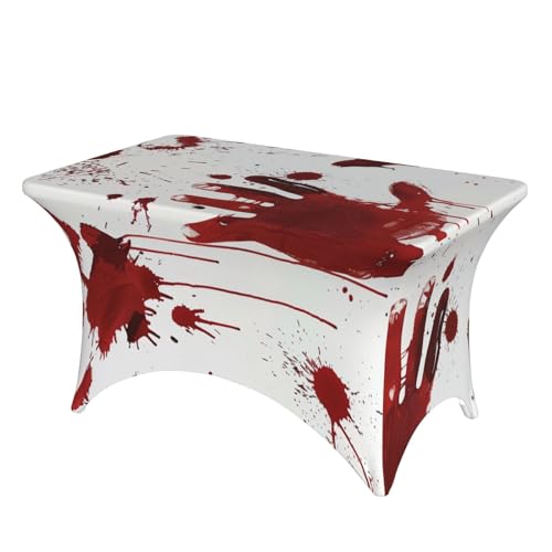 BWWHCCTI Tischdecke mit blutigen Handabdrücken, elastische Kanten, waschbare Tischdecke für Hochzeiten, Messen, Partys, Küche, Esszimmer und Bankette BWWHCCTI Tischdecke mit blutigen Handabdrücken, elastische Kanten, waschbare Tischdecke für Hochzeiten, Messen, Partys, Küche, Esszimmer und Bankette von BWWHCCTI