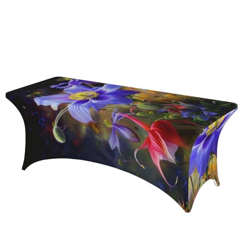 BWWHCCTI Tischdecke mit schönem Blumen-Kunstdruck, elastische Kanten, waschbare Tischdecke für Hochzeiten, Messen, Partys, Küche, Esszimmer und Bankette BWWHCCTI Tischdecke mit schönem Blumen-Kunstdruck, elastische Kanten, waschbare Tischdecke für Hochzeiten, Messen, Partys, Küche, Esszimmer und Bankette von BWWHCCTI