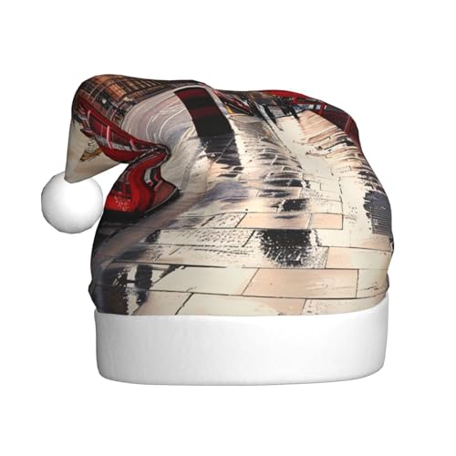 BWWHCCTI Weihnachtsmütze für Erwachsene, Herren, Damen, lustige Plüsch-Weihnachtsmannmütze, Weihnachtsmannmütze, Weihnachtsfeier-Mütze, Rot von BWWHCCTI