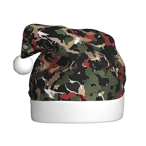 BWWHCCTI Weihnachtsmütze mit Camouflage-Muster, für Erwachsene, Herren, Damen, lustig, Plüsch, Weihnachtsmannmütze, Weihnachten, Urlaub, Partyhut BWWHCCTI Weihnachtsmütze mit Camouflage-Muster, für Erwachsene, Herren, Damen, lustig, Plüsch, Weihnachtsmannmütze, Weihnachten, Urlaub, Partyhut von BWWHCCTI