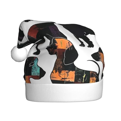 BWWHCCTI Weihnachtsmütze mit Dackel-Motiv, bedruckt, für Erwachsene, Männer, Frauen, lustige Plüsch-Weihnachtsmannmütze, Weihnachten, Urlaub, Party, Hut BWWHCCTI Weihnachtsmütze mit Dackel-Motiv, bedruckt, für Erwachsene, Männer, Frauen, lustige Plüsch-Weihnachtsmannmütze, Weihnachten, Urlaub, Party, Hut von BWWHCCTI