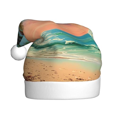 BWWHCCTI Weihnachtsmütze mit Kokospalme und Sandstrand, bedruckt, für Erwachsene, Herren, Damen, lustig, Plüsch, Weihnachtsmannmütze, Weihnachten, Urlaub, Party Hut BWWHCCTI Weihnachtsmütze mit Kokospalme und Sandstrand, bedruckt, für Erwachsene, Herren, Damen, lustig, Plüsch, Weihnachtsmannmütze, Weihnachten, Urlaub, Party Hut von BWWHCCTI