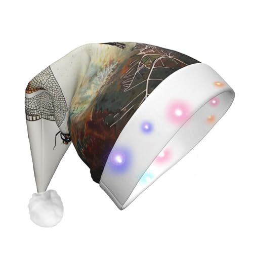 BWWHCCTI Weihnachtsmütze mit Libellen-Druck, für Erwachsene, Herren, Damen, lustig, Plüsch, beleuchtet, Weihnachtsmannmütze, Urlaub, Partyhut BWWHCCTI Weihnachtsmütze mit Libellen-Druck, für Erwachsene, Herren, Damen, lustig, Plüsch, beleuchtet, Weihnachtsmannmütze, Urlaub, Partyhut von BWWHCCTI