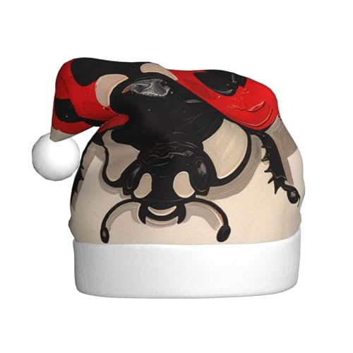 BWWHCCTI Weihnachtsmütze mit Marienkäfer-Aufdruck, für Erwachsene, Männer, Frauen, lustige Plüsch-Weihnachtsmannmütze, Weihnachten, Urlaub, Party, Hut BWWHCCTI Weihnachtsmütze mit Marienkäfer-Aufdruck, für Erwachsene, Männer, Frauen, lustige Plüsch-Weihnachtsmannmütze, Weihnachten, Urlaub, Party, Hut von BWWHCCTI