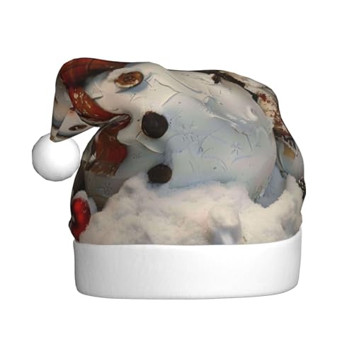 BWWHCCTI Weihnachtsmütze mit Schneemann-Motiv, bedruckt, für Erwachsene, Herren, Damen, lustiger Plüsch, Weihnachtsmannmütze, Weihnachtsfeierhut BWWHCCTI Weihnachtsmütze mit Schneemann-Motiv, bedruckt, für Erwachsene, Herren, Damen, lustiger Plüsch, Weihnachtsmannmütze, Weihnachtsfeierhut von BWWHCCTI