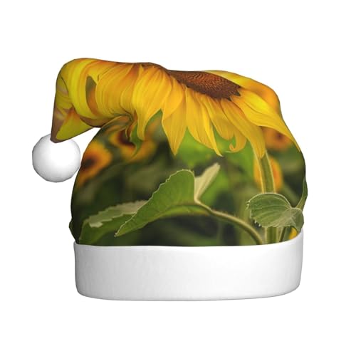 BWWHCCTI Weihnachtsmütze mit Sonnenblumen-Aufdruck für Erwachsene, Herren, Damen, lustig, Plüsch, Weihnachtsmannmütze, Weihnachtsfeierhut BWWHCCTI Weihnachtsmütze mit Sonnenblumen-Aufdruck für Erwachsene, Herren, Damen, lustig, Plüsch, Weihnachtsmannmütze, Weihnachtsfeierhut von BWWHCCTI