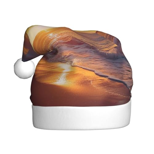 BWWHCCTI Weihnachtsmütze mit Sonnenuntergang und Strand, bedruckt, für Erwachsene, Männer und Frauen, lustige Plüsch-Weihnachtsmannmütze, Weihnachten, Urlaub, Partyhut BWWHCCTI Weihnachtsmütze mit Sonnenuntergang und Strand, bedruckt, für Erwachsene, Männer und Frauen, lustige Plüsch-Weihnachtsmannmütze, Weihnachten, Urlaub, Partyhut von BWWHCCTI