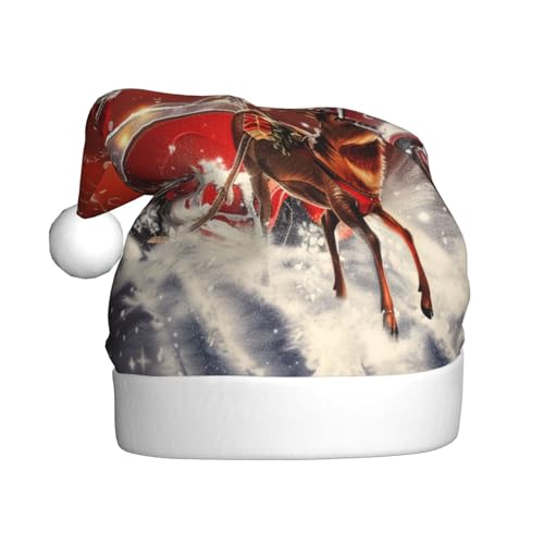 BWWHCCTI Weihnachtsmütze mit Weihnachtsmann-Motiv, bedruckt, für Erwachsene, Herren, Damen, lustig, Plüsch, Weihnachtsmütze, Urlaub, Partyhut BWWHCCTI Weihnachtsmütze mit Weihnachtsmann-Motiv, bedruckt, für Erwachsene, Herren, Damen, lustig, Plüsch, Weihnachtsmütze, Urlaub, Partyhut von BWWHCCTI