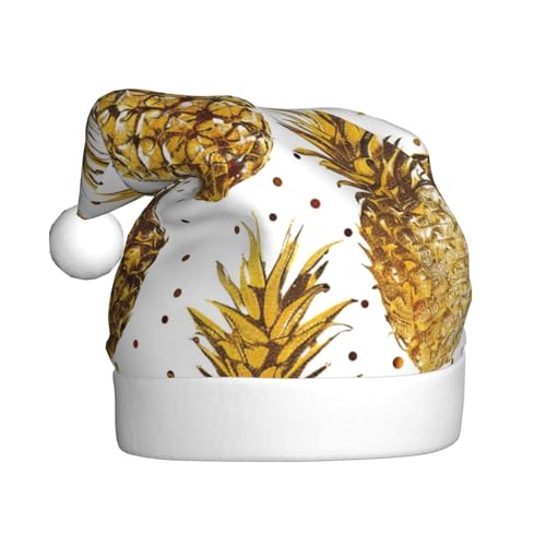 BWWHCCTI Weihnachtsmütze mit goldfarbenem Glitzer-Ananas-Motiv, für Erwachsene, Herren, Damen, lustig, Plüsch, Weihnachtsmannmütze, Weihnachten, Urlaub, Partyhut BWWHCCTI Weihnachtsmütze mit goldfarbenem Glitzer-Ananas-Motiv, für Erwachsene, Herren, Damen, lustig, Plüsch, Weihnachtsmannmütze, Weihnachten, Urlaub, Partyhut von BWWHCCTI