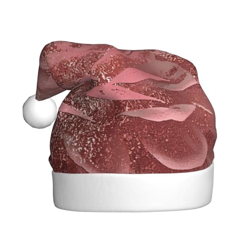 BWWHCCTI Weihnachtsmütze mit goldfarbenen Streifen und Rosen für Erwachsene, Männer und Frauen, lustige Plüsch-Weihnachtsmannmütze, Weihnachten, Urlaub, Partyhut BWWHCCTI Weihnachtsmütze mit goldfarbenen Streifen und Rosen für Erwachsene, Männer und Frauen, lustige Plüsch-Weihnachtsmannmütze, Weihnachten, Urlaub, Partyhut von BWWHCCTI