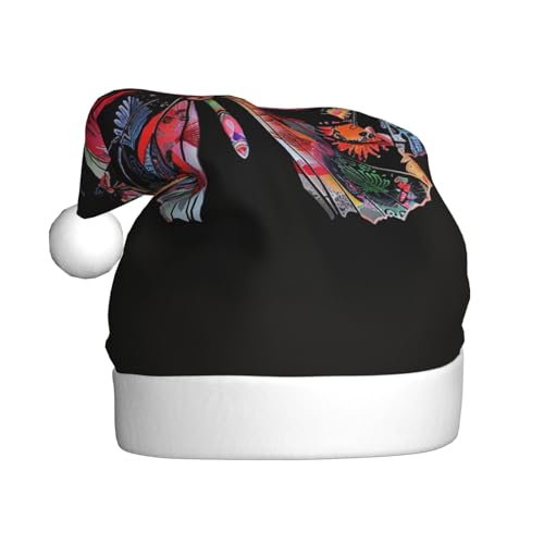 BWWHCCTI Weihnachtsmütze mit hübschem Schmetterlings-Aufdruck, für Erwachsene und Frauen, lustige Plüsch-Weihnachtsmannmütze, Weihnachtsfeier-Mütze BWWHCCTI Weihnachtsmütze mit hübschem Schmetterlings-Aufdruck, für Erwachsene und Frauen, lustige Plüsch-Weihnachtsmannmütze, Weihnachtsfeier-Mütze von BWWHCCTI