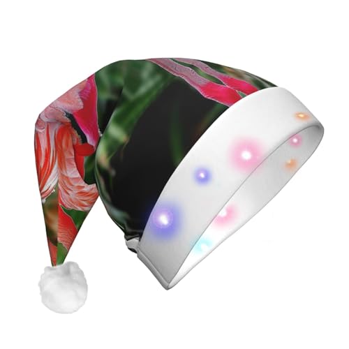 BWWHCCTI Weihnachtsmütze mit niedlichem Flamingo-Druck, LED-Weihnachtsmütze für Erwachsene, Männer und Frauen, lustiger Plüsch, beleuchtet, Weihnachtsmannmütze, Urlaubsparty-Hut BWWHCCTI Weihnachtsmütze mit niedlichem Flamingo-Druck, LED-Weihnachtsmütze für Erwachsene, Männer und Frauen, lustiger Plüsch, beleuchtet, Weihnachtsmannmütze, Urlaubsparty-Hut von BWWHCCTI