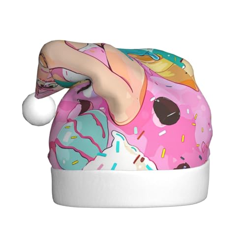 BWWHCCTI Weihnachtsmütze mit süßem Eiscreme-Motiv, für Erwachsene, Männer, Frauen, lustige Plüsch-Weihnachtsmannmütze, Weihnachten, Urlaub, Partyhut BWWHCCTI Weihnachtsmütze mit süßem Eiscreme-Motiv, für Erwachsene, Männer, Frauen, lustige Plüsch-Weihnachtsmannmütze, Weihnachten, Urlaub, Partyhut von BWWHCCTI