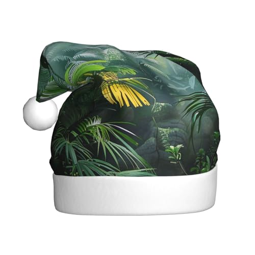 BWWHCCTI Weihnachtsmütze mit tropischem Regenwald, Dschungel-Szene, bedruckt, für Erwachsene, Herren, Damen, lustig, Plüsch, Weihnachtsmannmütze, Weihnachten, Urlaub, Partyhut BWWHCCTI Weihnachtsmütze mit tropischem Regenwald, Dschungel-Szene, bedruckt, für Erwachsene, Herren, Damen, lustig, Plüsch, Weihnachtsmannmütze, Weihnachten, Urlaub, Partyhut von BWWHCCTI