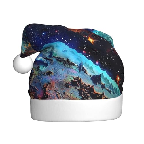 BWWHCCTI Weltraumplaneten bedruckte Weihnachtsmütze für Erwachsene, Männer und Frauen, lustige Plüsch-Weihnachtsmannmütze, Weihnachten, Urlaub, Partyhut BWWHCCTI Weltraumplaneten bedruckte Weihnachtsmütze für Erwachsene, Männer und Frauen, lustige Plüsch-Weihnachtsmannmütze, Weihnachten, Urlaub, Partyhut von BWWHCCTI