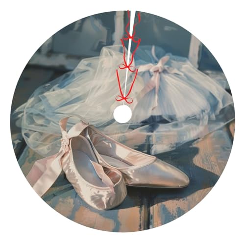 Ballettschuh bedruckter Weihnachtsbaumrock, 121,9 cm, verdickter Weihnachtsbaumschmuck, Röcke für Weihnachten, Urlaub, Party-Dekoration Ballettschuh bedruckter Weihnachtsbaumrock, 121,9 cm, verdickter Weihnachtsbaumschmuck, Röcke für Weihnachten, Urlaub, Party-Dekoration von BWWHCCTI