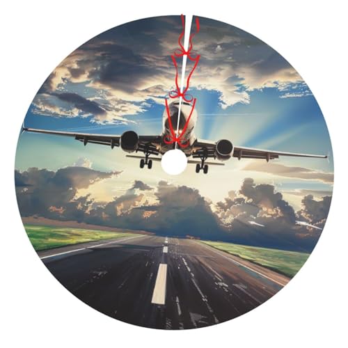 Bedruckter Weihnachtsbaumrock im Flugzeug, 121,9 cm, verdickter Weihnachtsbaumschmuck, Röcke für Weihnachten, Urlaub, Party-Dekoration Bedruckter Weihnachtsbaumrock im Flugzeug, 121,9 cm, verdickter Weihnachtsbaumschmuck, Röcke für Weihnachten, Urlaub, Party-Dekoration von BWWHCCTI