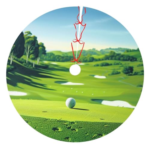 Bedruckter Weihnachtsbaumrock mit Golfplatz, 121,9 cm, verdickter Weihnachtsbaumschmuck, Röcke für Weihnachten, Urlaub, Party-Dekoration Bedruckter Weihnachtsbaumrock mit Golfplatz, 121,9 cm, verdickter Weihnachtsbaumschmuck, Röcke für Weihnachten, Urlaub, Party-Dekoration von BWWHCCTI