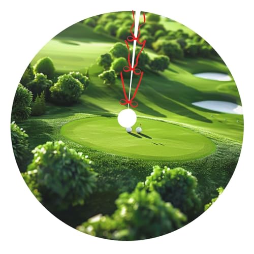 Bedruckter Weihnachtsbaumrock mit Golfplatz, 121,9 cm, verdickter Weihnachtsbaumschmuck, Röcke für Weihnachten, Urlaub, Party-Dekoration Bedruckter Weihnachtsbaumrock mit Golfplatz, 121,9 cm, verdickter Weihnachtsbaumschmuck, Röcke für Weihnachten, Urlaub, Party-Dekoration von BWWHCCTI