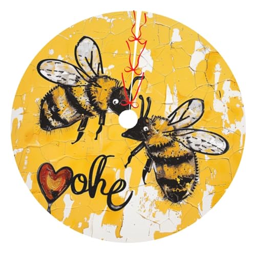 Bee Love Honig bedruckter Weihnachtsbaumrock, 121,9 cm, verdickter Weihnachtsbaumschmuck, Röcke für Weihnachten, Urlaub, Party-Dekoration Bee Love Honig bedruckter Weihnachtsbaumrock, 121,9 cm, verdickter Weihnachtsbaumschmuck, Röcke für Weihnachten, Urlaub, Party-Dekoration von BWWHCCTI