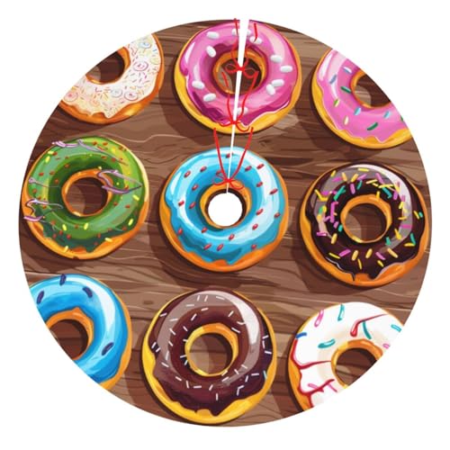 Bunte Cartoon-Donuts, bedruckter Weihnachtsbaumrock, 121,9 cm, verdickter Weihnachtsbaumschmuck, Röcke für Weihnachten, Urlaub, Party-Dekoration Bunte Cartoon-Donuts, bedruckter Weihnachtsbaumrock, 121,9 cm, verdickter Weihnachtsbaumschmuck, Röcke für Weihnachten, Urlaub, Party-Dekoration von BWWHCCTI