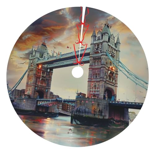 Historische Old Tower Bridge London bedruckter Weihnachtsbaumrock, 121,9 cm, verdickter Weihnachtsbaumschmuck, Röcke für Weihnachten, Urlaub, Party-Dekoration Historische Old Tower Bridge London bedruckter Weihnachtsbaumrock, 121,9 cm, verdickter Weihnachtsbaumschmuck, Röcke für Weihnachten, Urlaub, Party-Dekoration von BWWHCCTI
