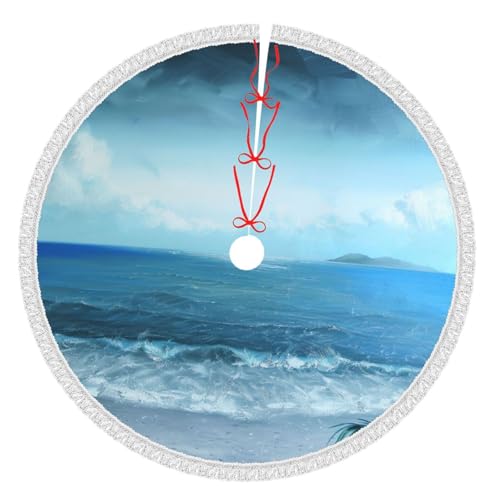 The Sea Bedruckter Weihnachtsbaumrock mit Quaste, verdickte Weihnachtsbaummatte, Dekorationen, Röcke für Weihnachten, Urlaub, Party, Dekoration, 121,9 cm The Sea Bedruckter Weihnachtsbaumrock mit Quaste, verdickte Weihnachtsbaummatte, Dekorationen, Röcke für Weihnachten, Urlaub, Party, Dekoration, 121,9 cm von BWWHCCTI