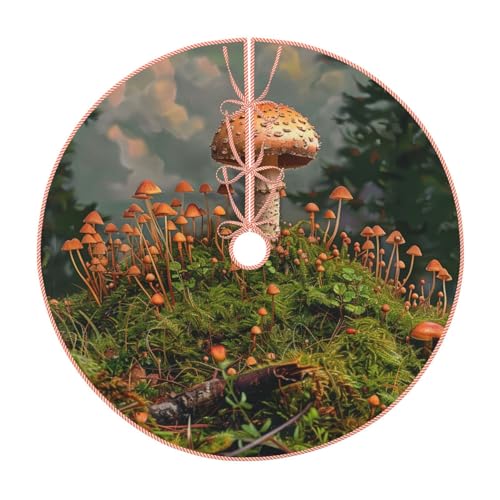 Weihnachtsbaum-Rock mit Wildpilz, 121,9 cm, mit Bändern und Kanten, für Weihnachten, Urlaub, Party-Dekoration Weihnachtsbaum-Rock mit Wildpilz, 121,9 cm, mit Bändern und Kanten, für Weihnachten, Urlaub, Party-Dekoration von BWWHCCTI