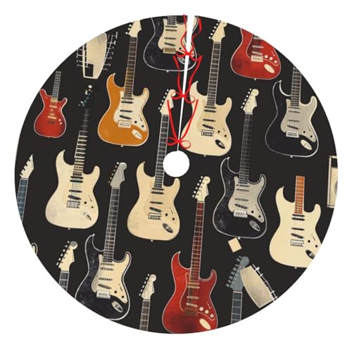 Weihnachtsbaumrock mit Gitarrenmuster, bedruckt, 121,9 cm, verdickter Weihnachtsbaumschmuck, Röcke für Weihnachten, Urlaub, Party-Dekoration Weihnachtsbaumrock mit Gitarrenmuster, bedruckt, 121,9 cm, verdickter Weihnachtsbaumschmuck, Röcke für Weihnachten, Urlaub, Party-Dekoration von BWWHCCTI