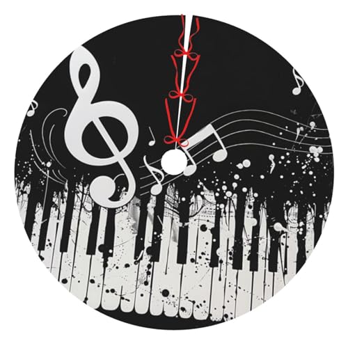 Weihnachtsbaumrock mit Musiknoten-Druck, 121,9 cm, verdickter Weihnachtsbaumschmuck, Röcke für Weihnachten, Urlaub, Party, Dekoration Weihnachtsbaumrock mit Musiknoten-Druck, 121,9 cm, verdickter Weihnachtsbaumschmuck, Röcke für Weihnachten, Urlaub, Party, Dekoration von BWWHCCTI