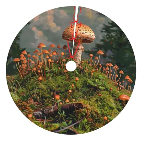 Weihnachtsbaumrock mit Wildpilz, bedruckt, 121,9 cm, verdickter Weihnachtsbaumschmuck, Röcke für Weihnachten, Urlaub, Party-Dekoration Weihnachtsbaumrock mit Wildpilz, bedruckt, 121,9 cm, verdickter Weihnachtsbaumschmuck, Röcke für Weihnachten, Urlaub, Party-Dekoration von BWWHCCTI