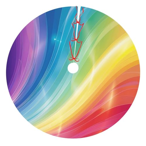 Weihnachtsbaumrock mit bunten Streifen, Regenbogen-Druck, 121,9 cm, verdickter Weihnachtsbaumschmuck, Röcke für Weihnachten, Urlaub, Party-Dekoration Weihnachtsbaumrock mit bunten Streifen, Regenbogen-Druck, 121,9 cm, verdickter Weihnachtsbaumschmuck, Röcke für Weihnachten, Urlaub, Party-Dekoration von BWWHCCTI