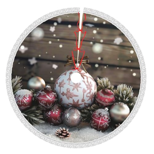 Weihnachtsdekoration, bedruckt, 121,9 cm, Weihnachtsbaumrock mit Quaste, verdickte Weihnachtsbaummatte, Dekorationen, Röcke für Weihnachten, Urlaub, Party-Dekoration Weihnachtsdekoration, bedruckt, 121,9 cm, Weihnachtsbaumrock mit Quaste, verdickte Weihnachtsbaummatte, Dekorationen, Röcke für Weihnachten, Urlaub, Party-Dekoration von BWWHCCTI