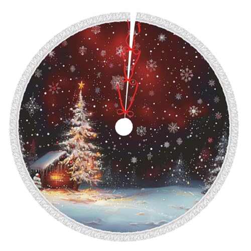 Weihnachtsdruck 121,9 cm Weihnachtsbaumrock mit Quaste, verdickte Weihnachtsbaummatte, Dekorationen, Röcke für Weihnachten, Urlaub, Party-Dekoration Weihnachtsdruck 121,9 cm Weihnachtsbaumrock mit Quaste, verdickte Weihnachtsbaummatte, Dekorationen, Röcke für Weihnachten, Urlaub, Party-Dekoration von BWWHCCTI