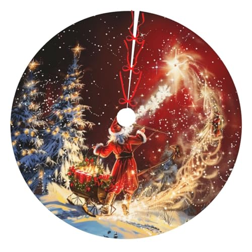 Weihnachtszauber bedruckter Weihnachtsbaumrock, 121,9 cm, verdickter Weihnachtsbaumschmuck, Röcke für Weihnachten, Urlaub, Party-Dekoration Weihnachtszauber bedruckter Weihnachtsbaumrock, 121,9 cm, verdickter Weihnachtsbaumschmuck, Röcke für Weihnachten, Urlaub, Party-Dekoration von BWWHCCTI