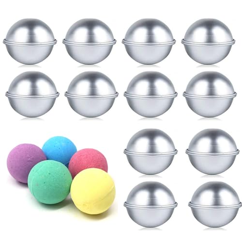 12 Stück DIY Metall Badebomben Formen Badebomben Presse Seife Herstellung Kit zum Basteln Ihres eigenen handgefertigten Spa (6 Set, 5,3 cm) von BWXXXR