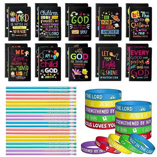 Christliche Bibelgeschenke für Kinder, religiöse Notizblöcke, Bleistifte, Silikon-Armband, Bibelvers, Mini-Notizbuch, Armband, Bleistift-Set, tägliches Gebet, Glaube, Tagebuch, Set für Schule, Büro, Christliche Bibelgeschenke für Kinder, religiöse Notizblöcke, Bleistifte, Silikon-Armband, Bibelvers, Mini-Notizbuch, Armband, Bleistift-Set, tägliches Gebet, Glaube, Tagebuch, Set für Schule, Büro, von BWkoss