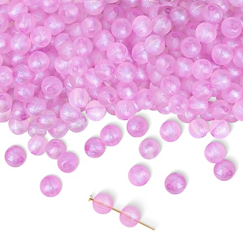 115 farbige runde Acrylperlen, 8 mm Perlen für selbstgemachte Armbänder, Halsketten, Ohrringe, Schmuckherstellung (lila) von BXDOW