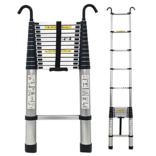 2 m / 2,6 m / 3,8 m / 5 m / 6,2 m Teleskopleiter mit Haken, Aluminium-Teleskopleitern für den Einsatz auf dem Dach eines Wohnmobils, auf dem Dachboden im Freien, Schwarz, Belastung 150 kg (Größe: 2,2 2 m / 2,6 m / 3,8 m / 5 m / 6,2 m Teleskopleiter mit Haken, Aluminium-Teleskopleitern für den Einsatz auf dem Dach eines Wohnmobils, auf dem Dachboden im Freien, Schwarz, Belastung 150 kg (Größe: 2,2 von BXSUKEYOU