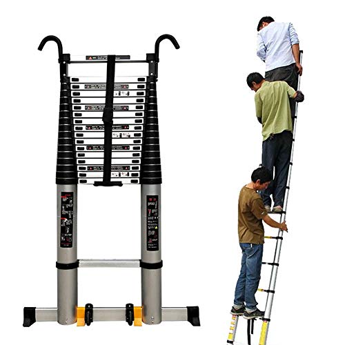 5 m/6,2 m/7 m/8 m hohe Teleskopleiter mit abnehmbarem Haken, gerade Aluminium-Teleskopleiter, ausziehbar, für Heimwerker, Projekt, tragbar (Größe: 7 m/23 Fuß) It's so Kind of You von BXSUKEYOU