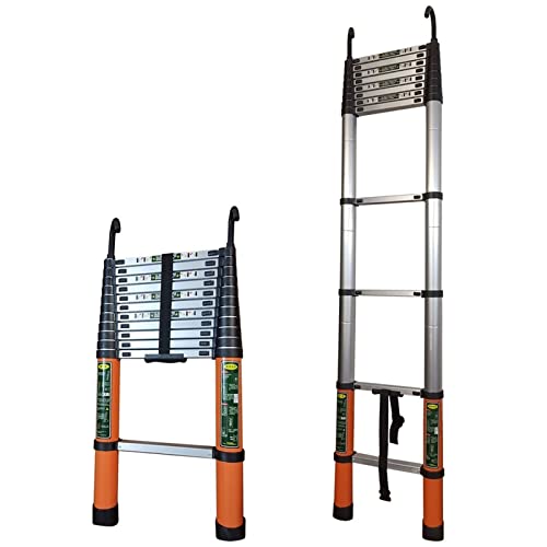 Aluminium-Teleskopleiter mit abnehmbarem Haken, 8 m/ 7 m/ 6 m/ 5 m/ 4 m/ 3 m/ 2 m hohe Teleskop-Verlängerungsleitern für den Dachboden von Wohnwagen, Lasten 150 kg (Größe: 5,6 m/18,4 Fuß) It's so kind von BXSUKEYOU