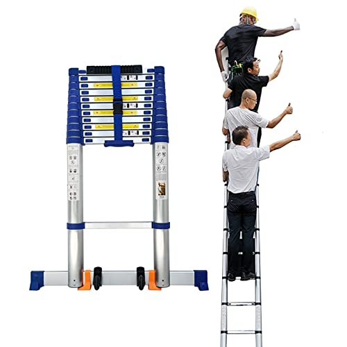 Mehrzweck-Teleskop-Klappleiter 8 m/7 m/6 m/5 m/4 m, gerade Dachbodenleiter aus Aluminiumverlängerung, Teleskopleiter mit Stabilisatorstange, Belastung 150 kg (Größe: 5 m/16,4 Fuß) It's so Kind of You von BXSUKEYOU