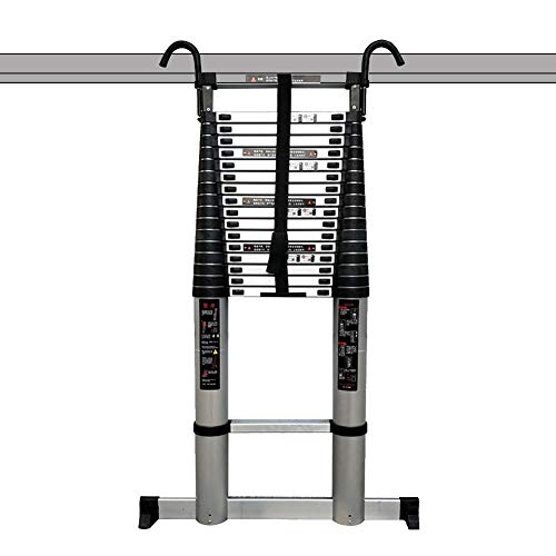 Verlängerungs-Teleskopleiter mit Haken, robust, 5 m/6 m/7 m/8 m, tragbare Mehrzweck-Teleskopleiter auf technischer Ebene, Tragkraft: 330 lbs (Größe: 5 m/16,4 Fuß) It's so Kind of You von BXSUKEYOU