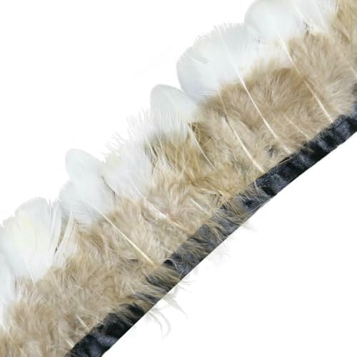 1 Meter natürliche Fasanenfedern, Besatz, Huhn, Pfauenfeder, Fransen für Kostüm, Kleidung, Nähen, Hochzeitszubehör von BXVXWKJXKR