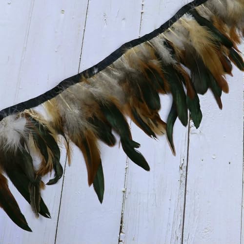 1 Meter natürliche Fasanenfedern, Besatz, Huhn, Pfauenfeder, Fransen für Kostüm, Kleidung, Nähen, Hochzeitszubehör von BXVXWKJXKR