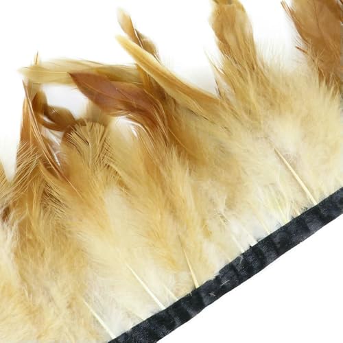 1 Meter natürliche Fasanenfedern, Besatz, Huhn, Pfauenfeder, Fransen für Kostüm, Kleidung, Nähen, Hochzeitszubehör von BXVXWKJXKR